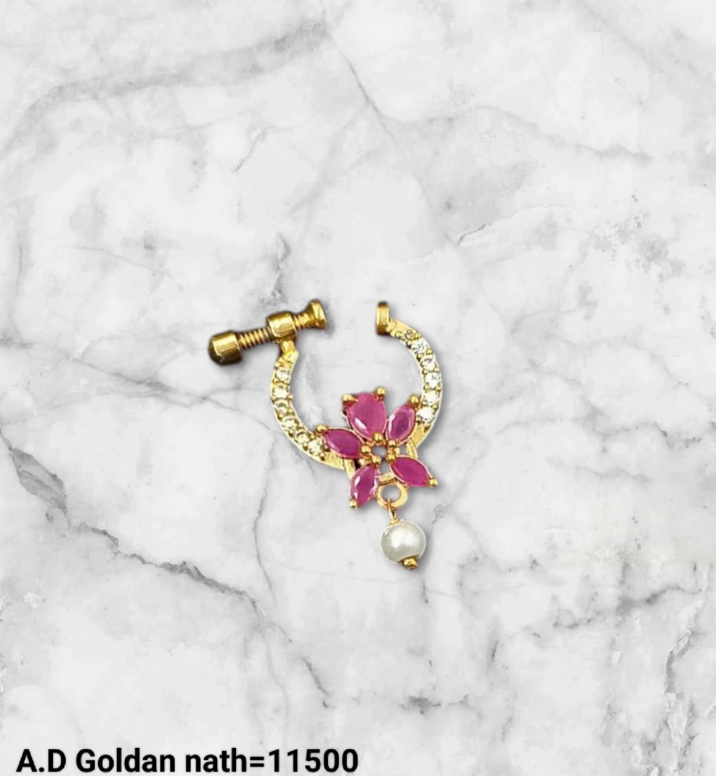 Gold Plated Traditional Stylish Ethnic Nose Pin